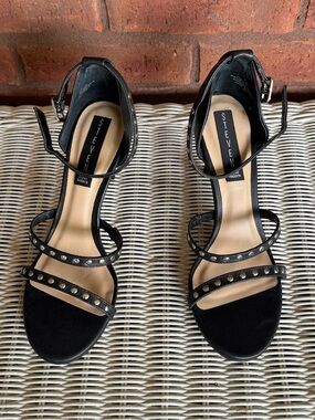 Steven by Steve Madden Black Studded Strappy Heels